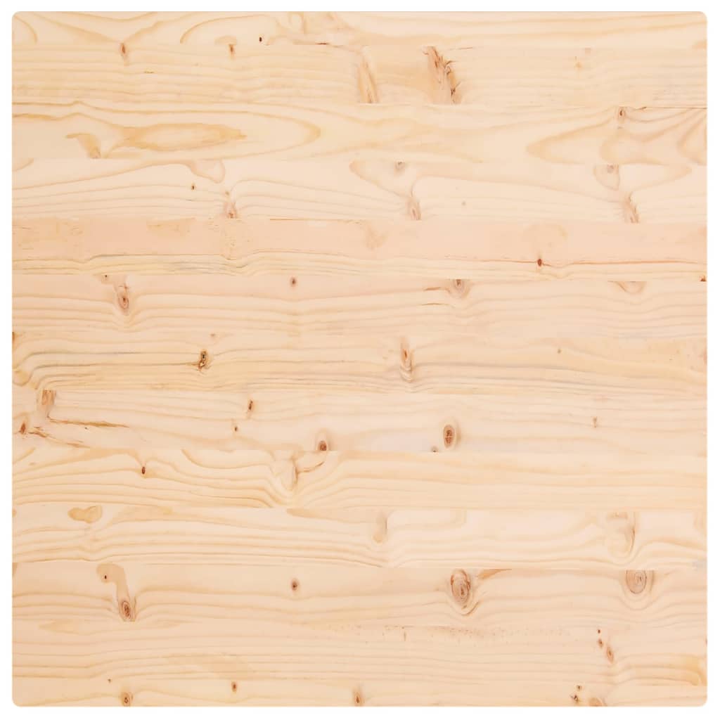 Piano Tavolo 80x80x2,5 cm in Legno Massello di Pino Quadrato