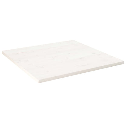 Piano Tavolo Bianco 80x80x2,5cm Legno Massello di Pino Quadrato
