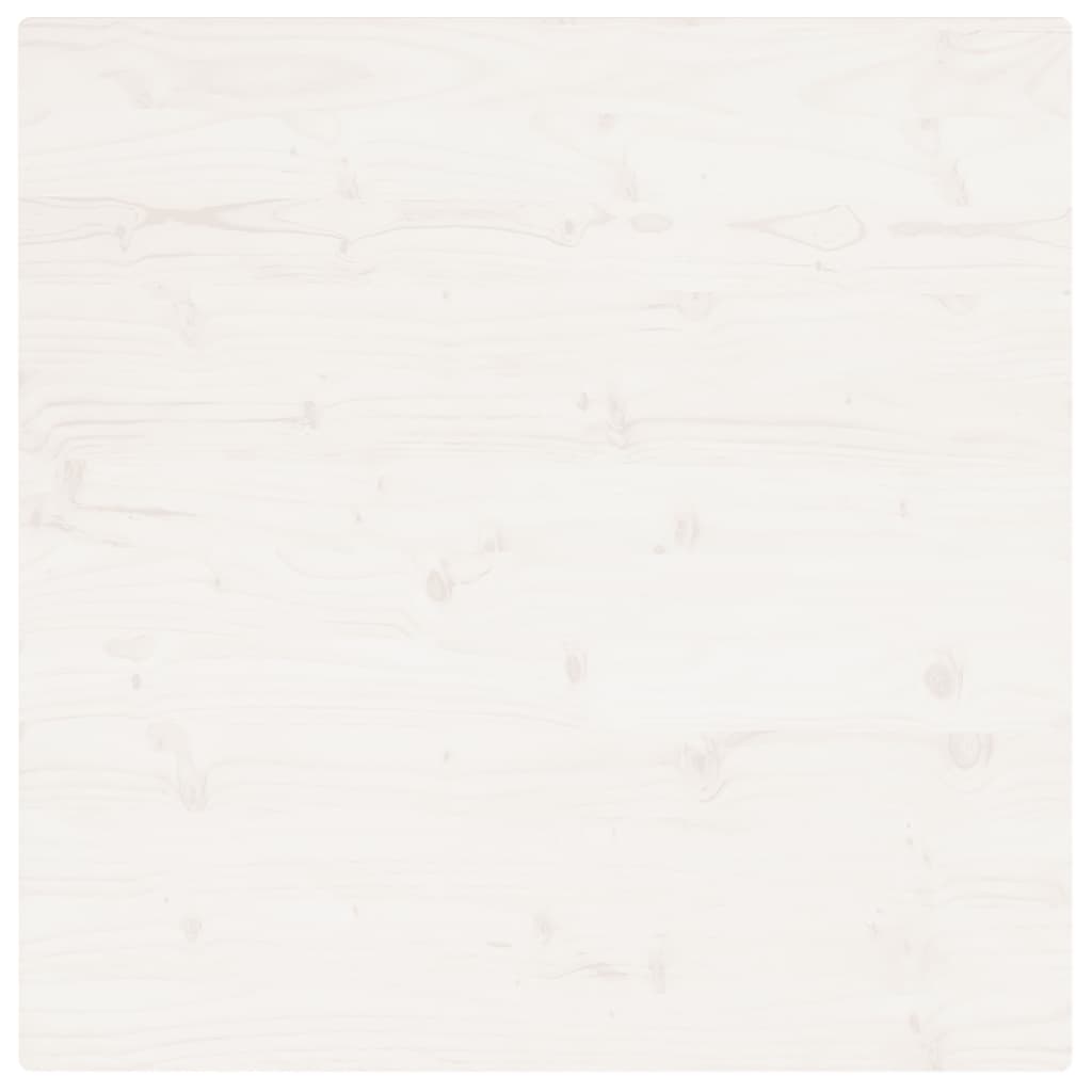 Piano Tavolo Bianco 80x80x2,5cm Legno Massello di Pino Quadrato