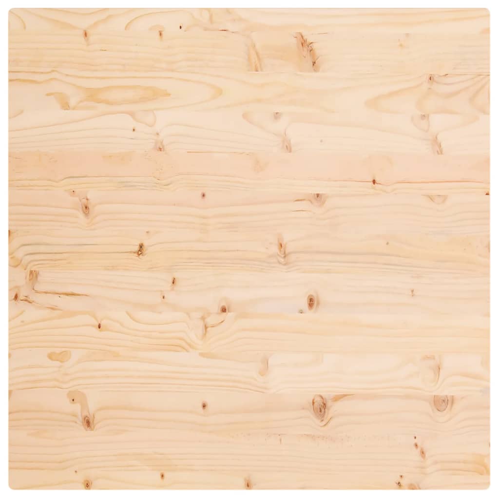 Piano Tavolo 90x90x2,5 cm in Legno Massello di Pino Quadrato