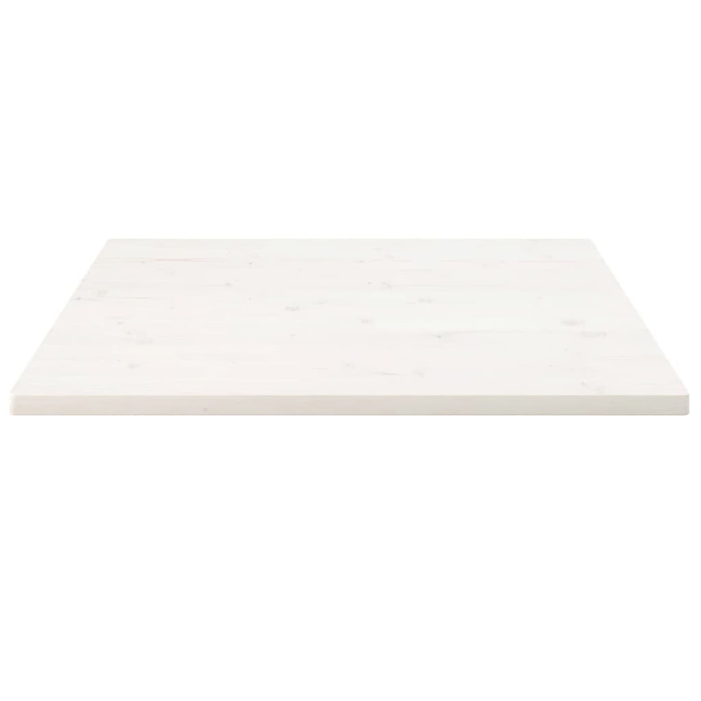 Piano Tavolo Bianco 90x90x2,5cm Legno Massello di Pino Quadrato