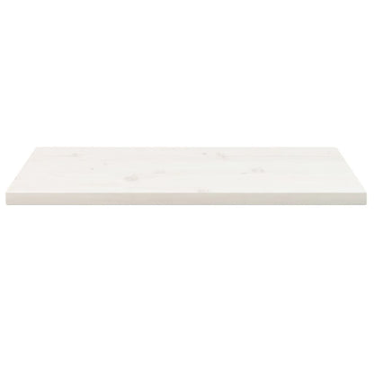 Piano Tavolo Bianco 80x40x2,5 Legno Massello Pino Rettangolare