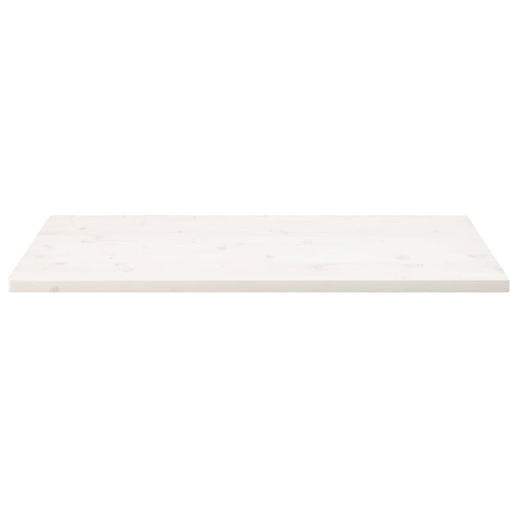 Piano Tavolo Bianco 100x50x2,5 Legno Massello Pino Rettangolare