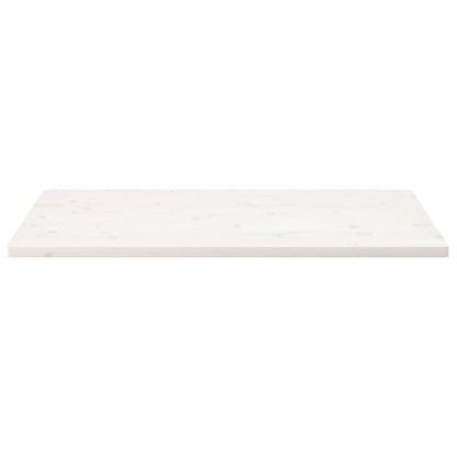 Piano Tavolo Bianco 100x50x2,5 Legno Massello Pino Rettangolare