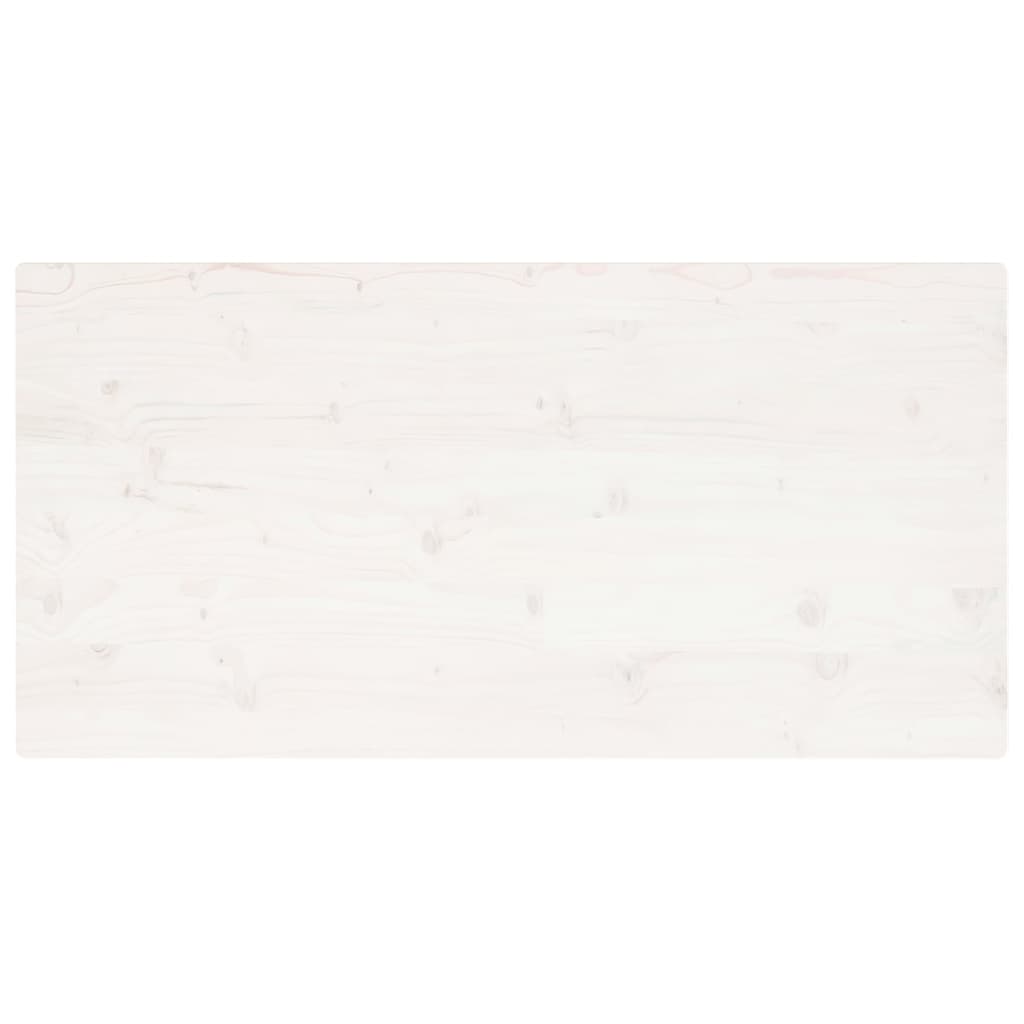 Piano Tavolo Bianco 100x50x2,5 Legno Massello Pino Rettangolare