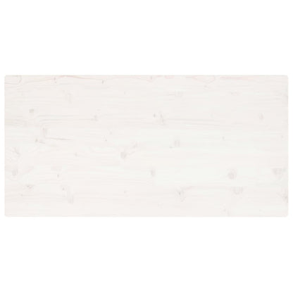 Piano Tavolo Bianco 100x50x2,5 Legno Massello Pino Rettangolare
