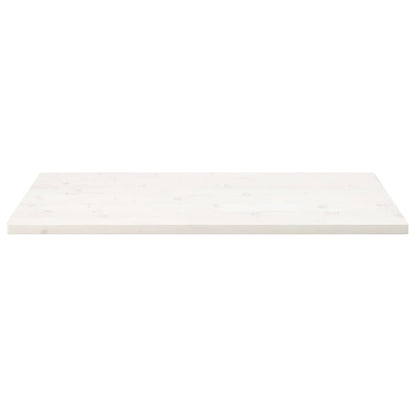 Piano Tavolo Bianco 110x55x2,5 Legno Massello Pino Rettangolare