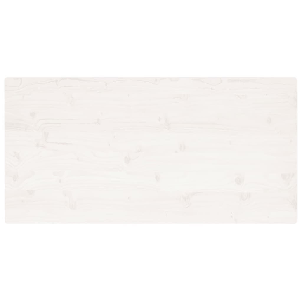 Piano Tavolo Bianco 110x55x2,5 Legno Massello Pino Rettangolare
