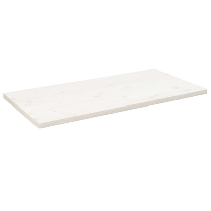 Piano Tavolo Bianco 100x60x2,5 Legno Massello Pino Rettangolare