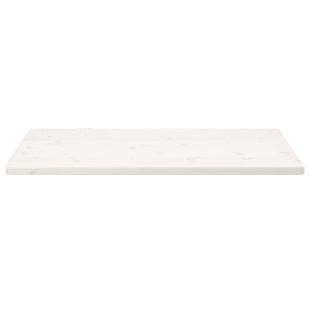Piano Tavolo Bianco 100x60x2,5 Legno Massello Pino Rettangolare