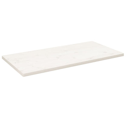 Piano Tavolo Bianco 110x60x2,5 Legno Massello Pino Rettangolare