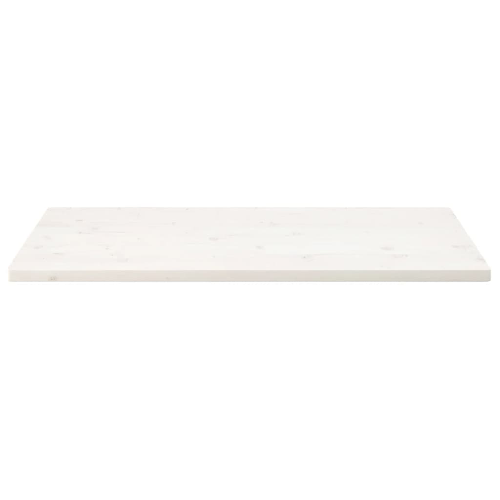 Piano Tavolo Bianco 110x60x2,5 Legno Massello Pino Rettangolare