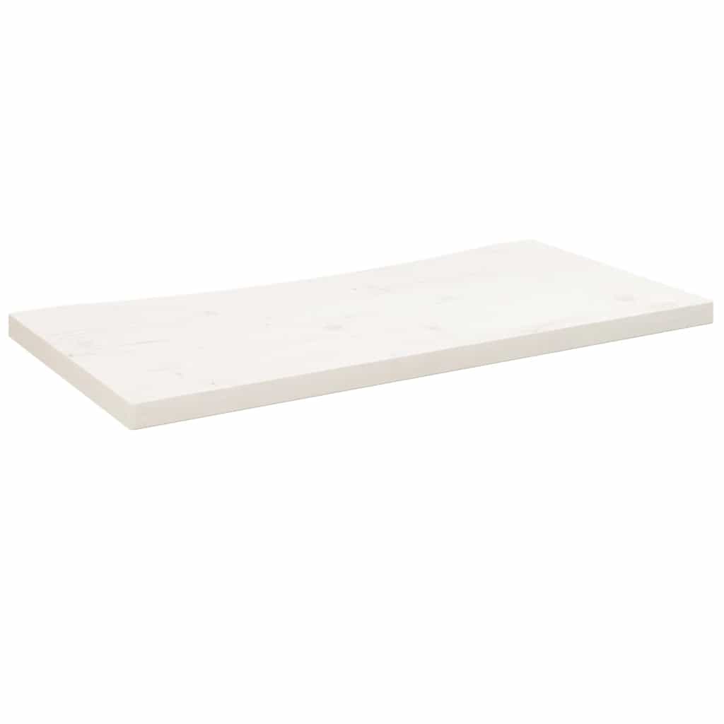 Piano Scrivania Bianco 80x40x2,5 cm in Legno Massello di Pino