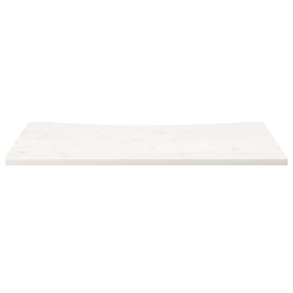 Piano Scrivania Bianco 100x50x2,5 cm in Legno Massello di Pino