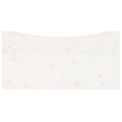Piano Scrivania Bianco 100x50x2,5 cm in Legno Massello di Pino