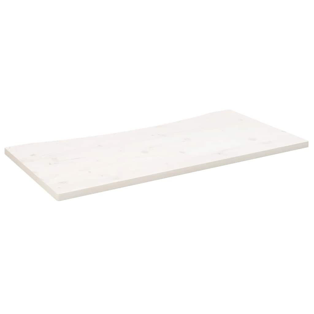 Piano Scrivania Bianco 110x55x2,5 cm in Legno Massello di Pino