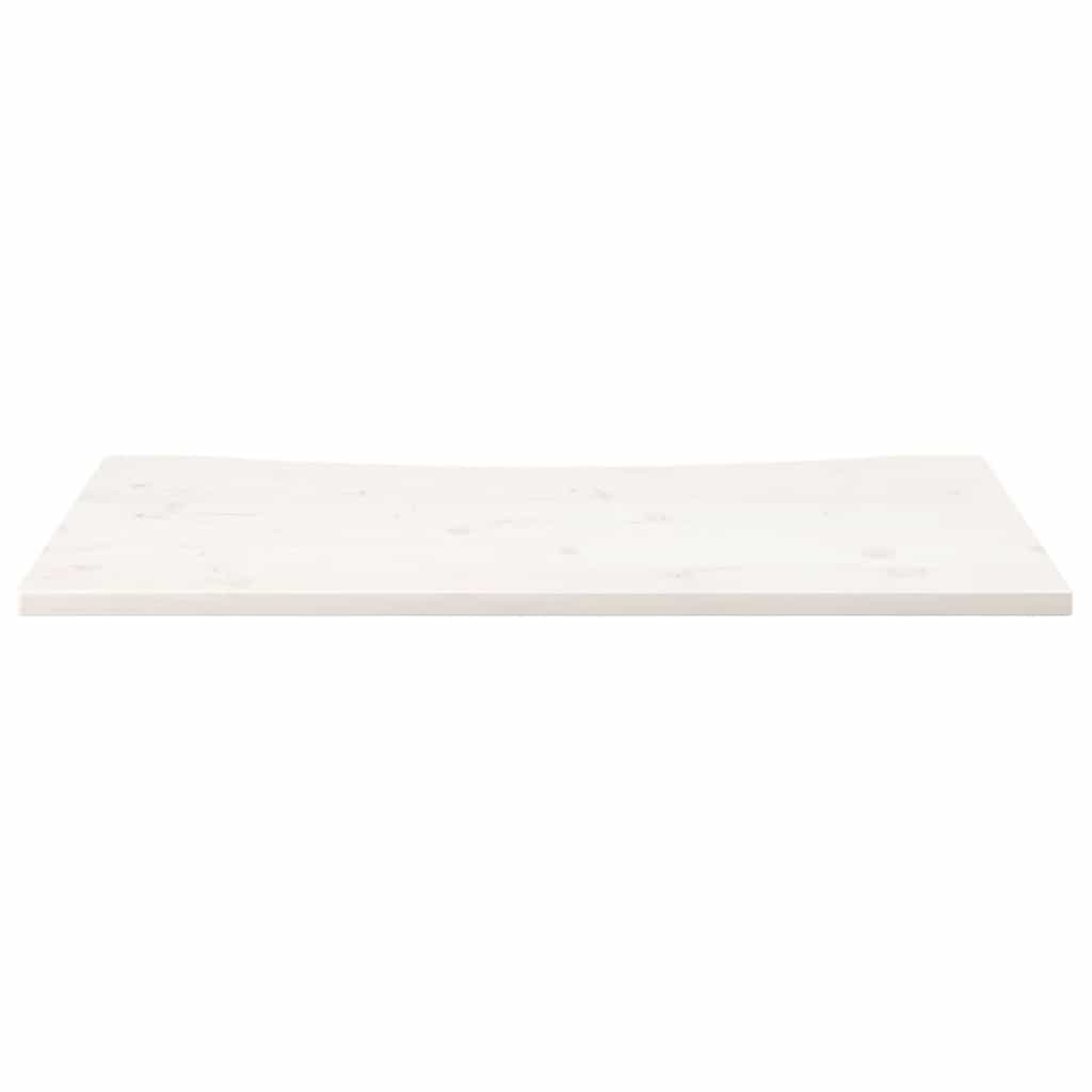Piano Scrivania Bianco 110x55x2,5 cm in Legno Massello di Pino