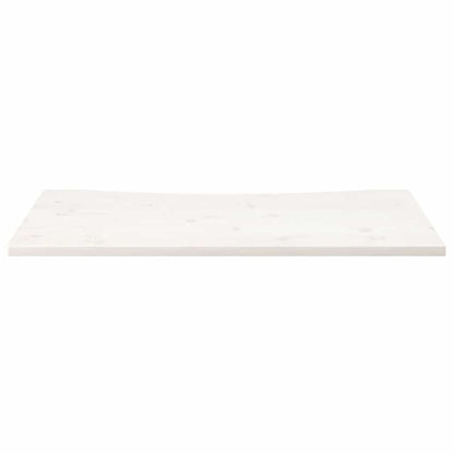 Piano Scrivania Bianco 110x55x2,5 cm in Legno Massello di Pino