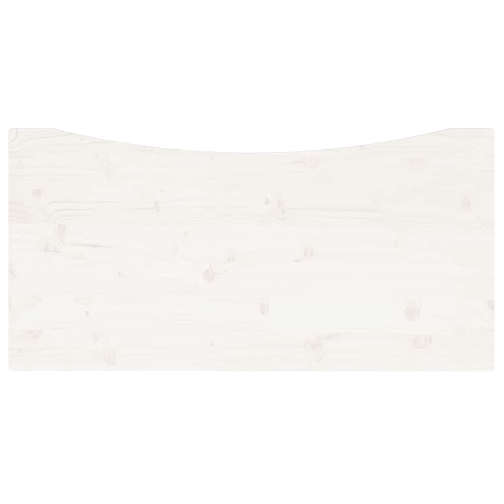 Piano Scrivania Bianco 100x60x2,5 cm in Legno Massello di Pino