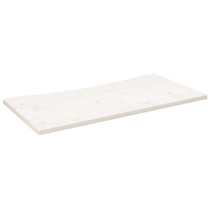Piano Scrivania Bianco 110x60x2,5 cm in Legno Massello di Pino