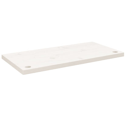 Piano Scrivania Bianco 80x40x2,5 cm in Legno Massello di Pino