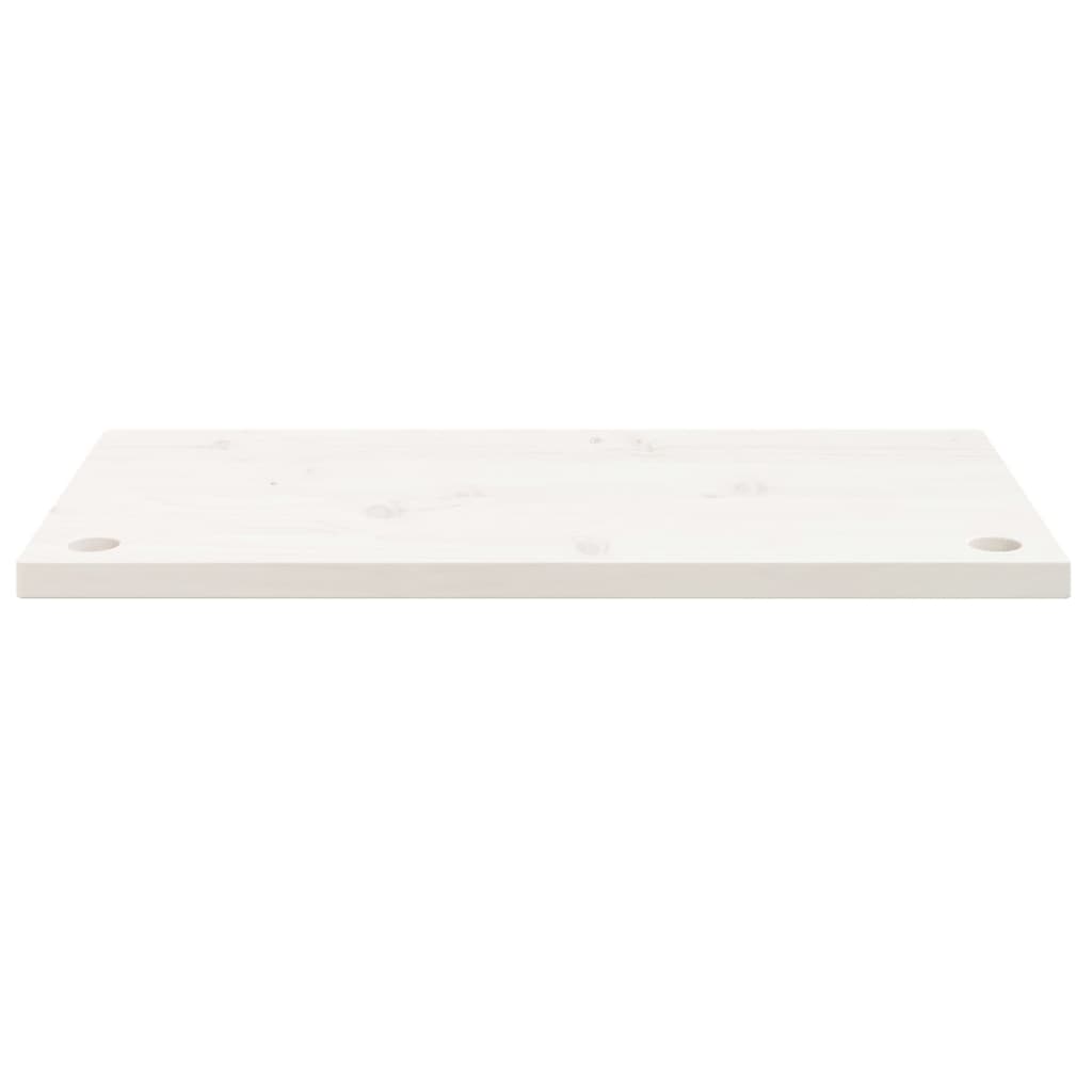 Piano Scrivania Bianco 80x40x2,5 cm in Legno Massello di Pino