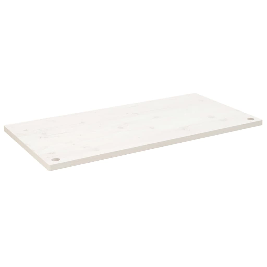 Piano Scrivania Bianco 100x50x2,5 cm in Legno Massello di Pino