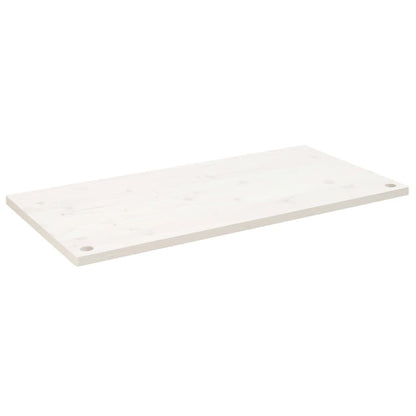 Piano Scrivania Bianco 100x50x2,5 cm in Legno Massello di Pino