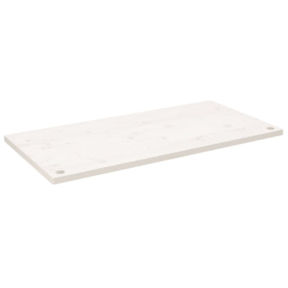 Piano Scrivania Bianco 110x55x2,5 cm in Legno Massello di Pino
