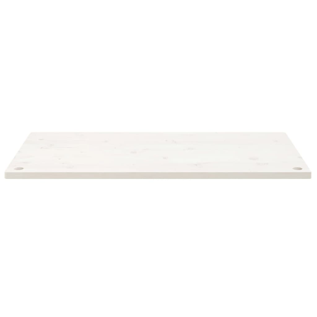 Piano Scrivania Bianco 110x55x2,5 cm in Legno Massello di Pino