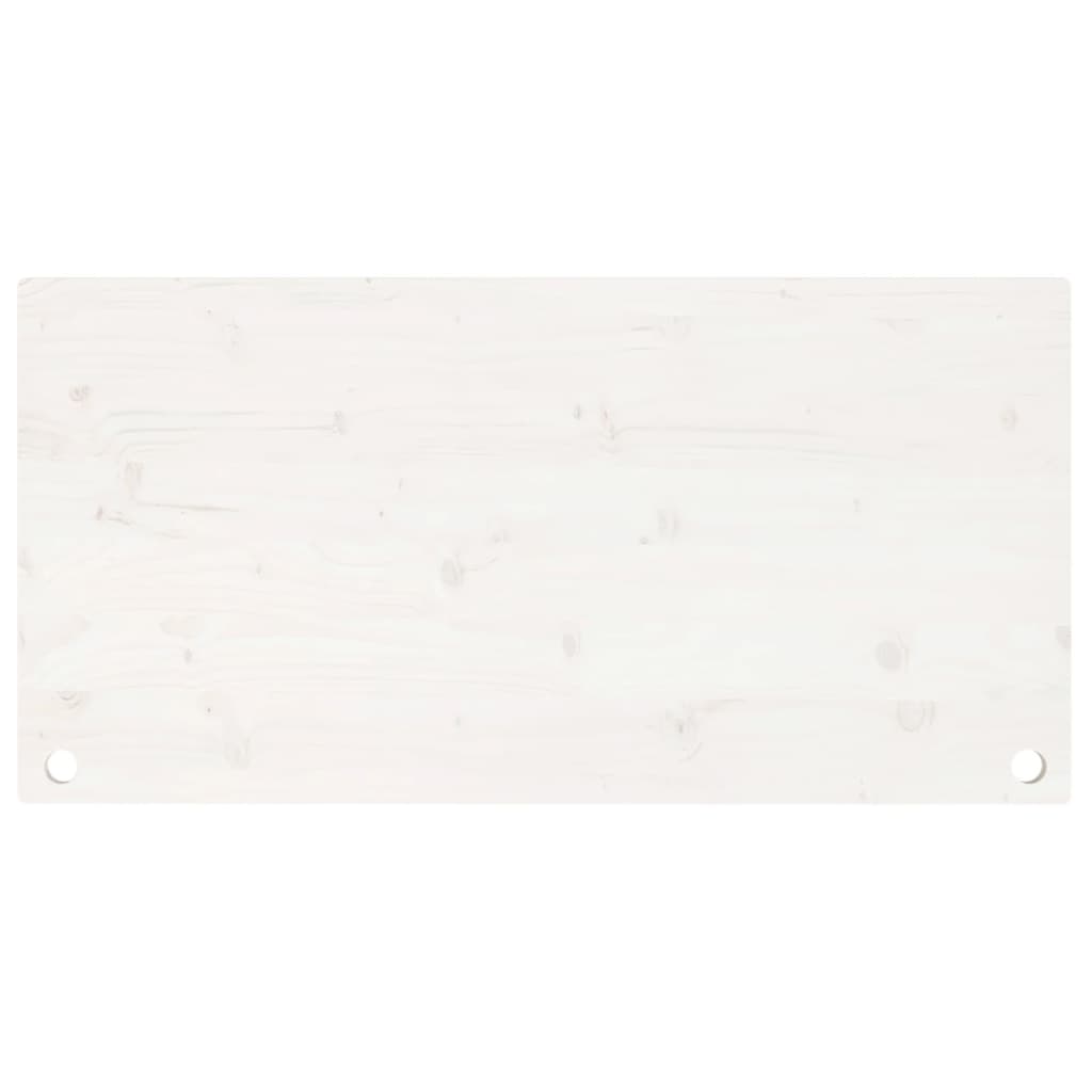 Piano Scrivania Bianco 110x55x2,5 cm in Legno Massello di Pino