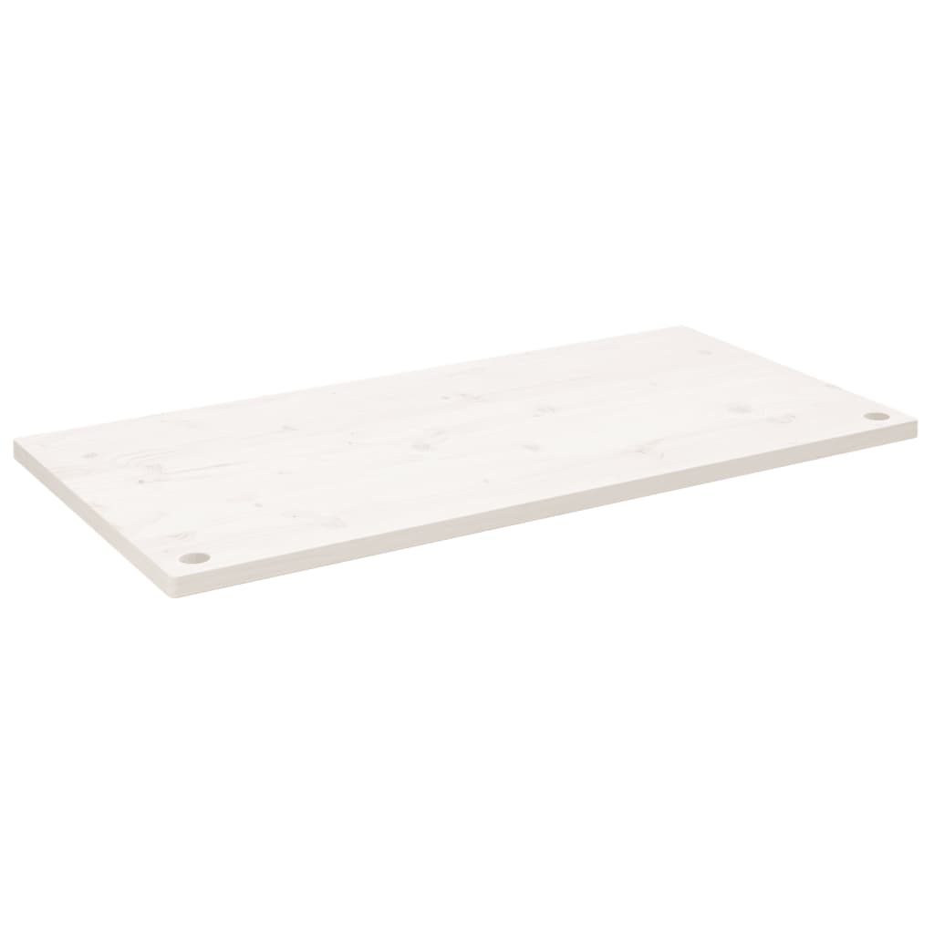 Piano Scrivania Bianco 100x60x2,5 cm in Legno Massello di Pino