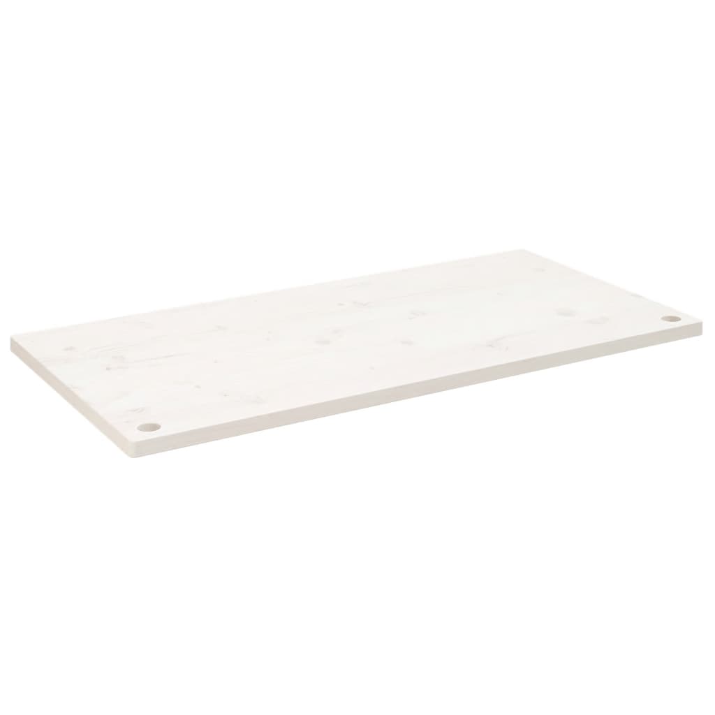 Piano Scrivania Bianco 110x60x2,5 cm in Legno Massello di Pino