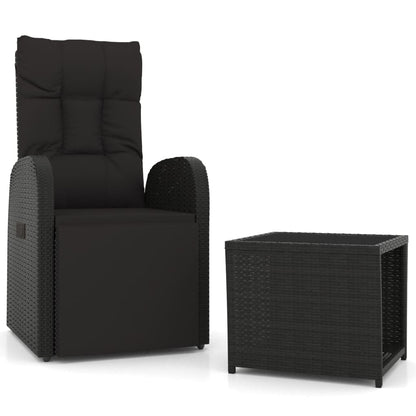 Set Mobili da Giardino 2 pz Nero Polyrattan e Acciaio