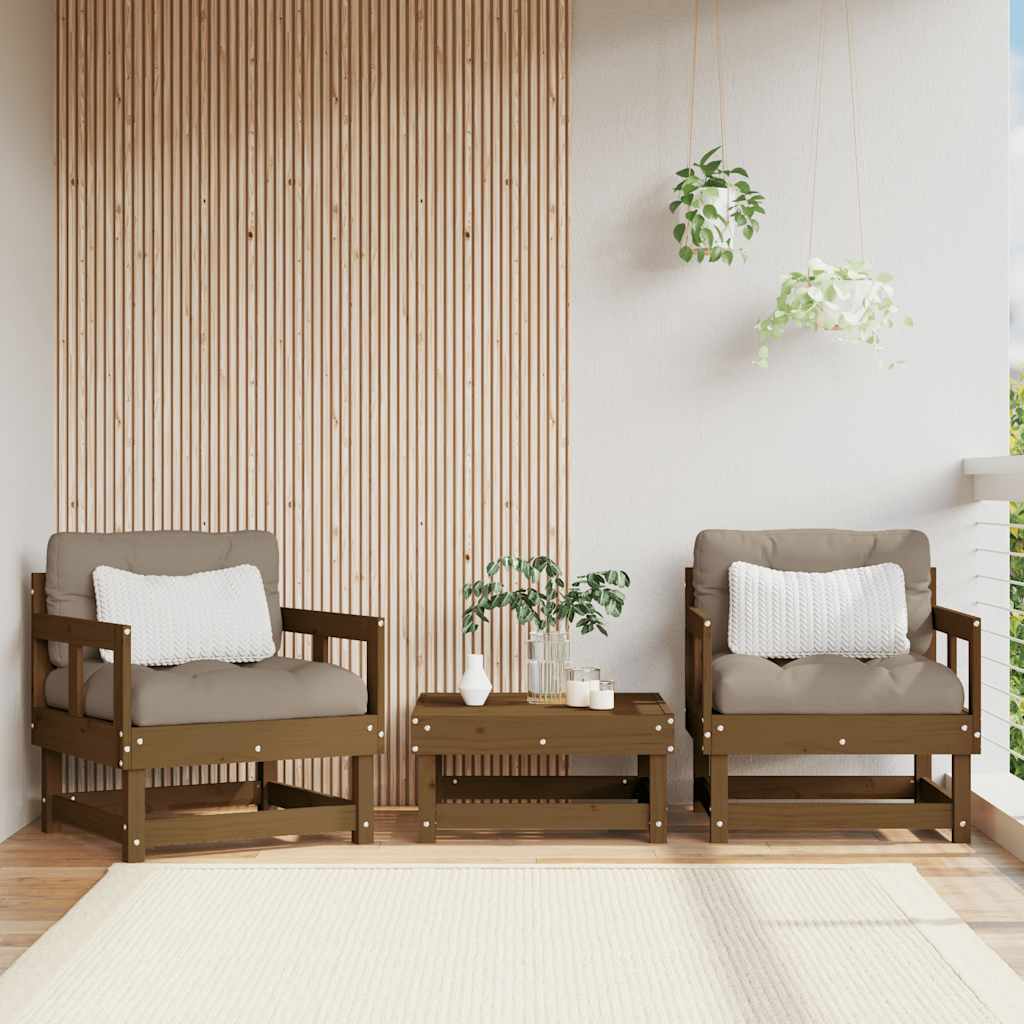 Sedie da Giardino con Cuscini 2pz Ambra Legno Massello di Pino