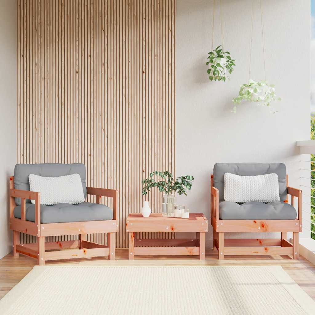 Sedie da Giardino con Cuscini 2 pz in Legno Massello di Douglas