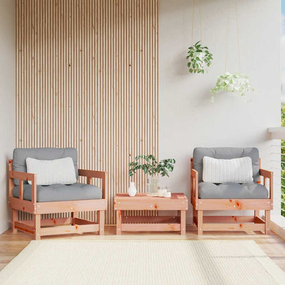 Sedie da Giardino con Cuscini 2 pz in Legno Massello di Douglas