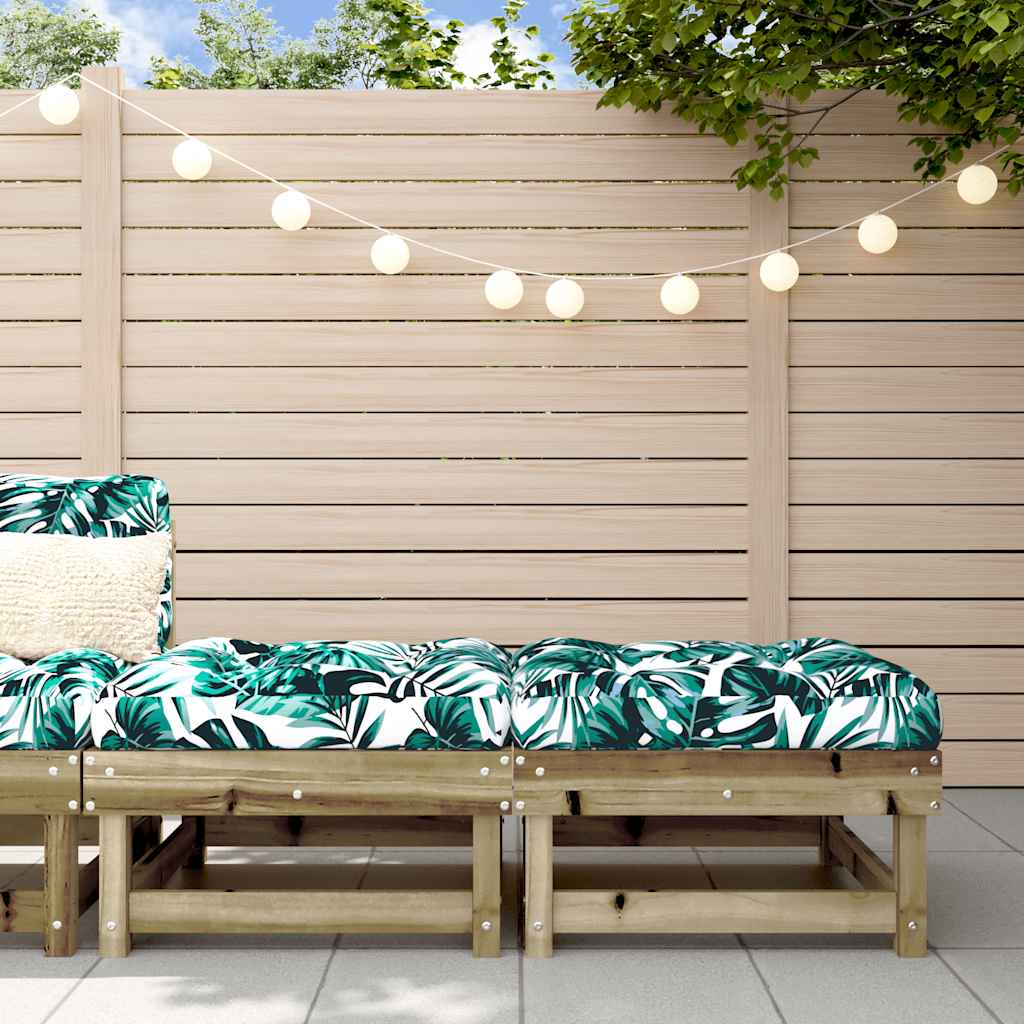 Poggiapiedi Giardino con Cuscini 2pz Legno Impregnato di Pino