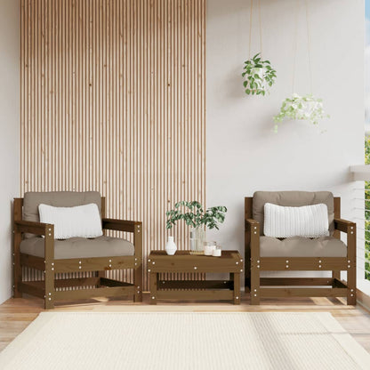 Sedie da Giardino con Cuscini 2pz Legno Massello di Pino Ambra