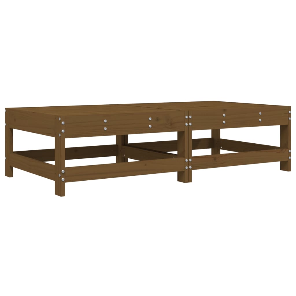 Poggiapiedi Giardino con Cuscini 2pz Legno Massello Pino Ambra