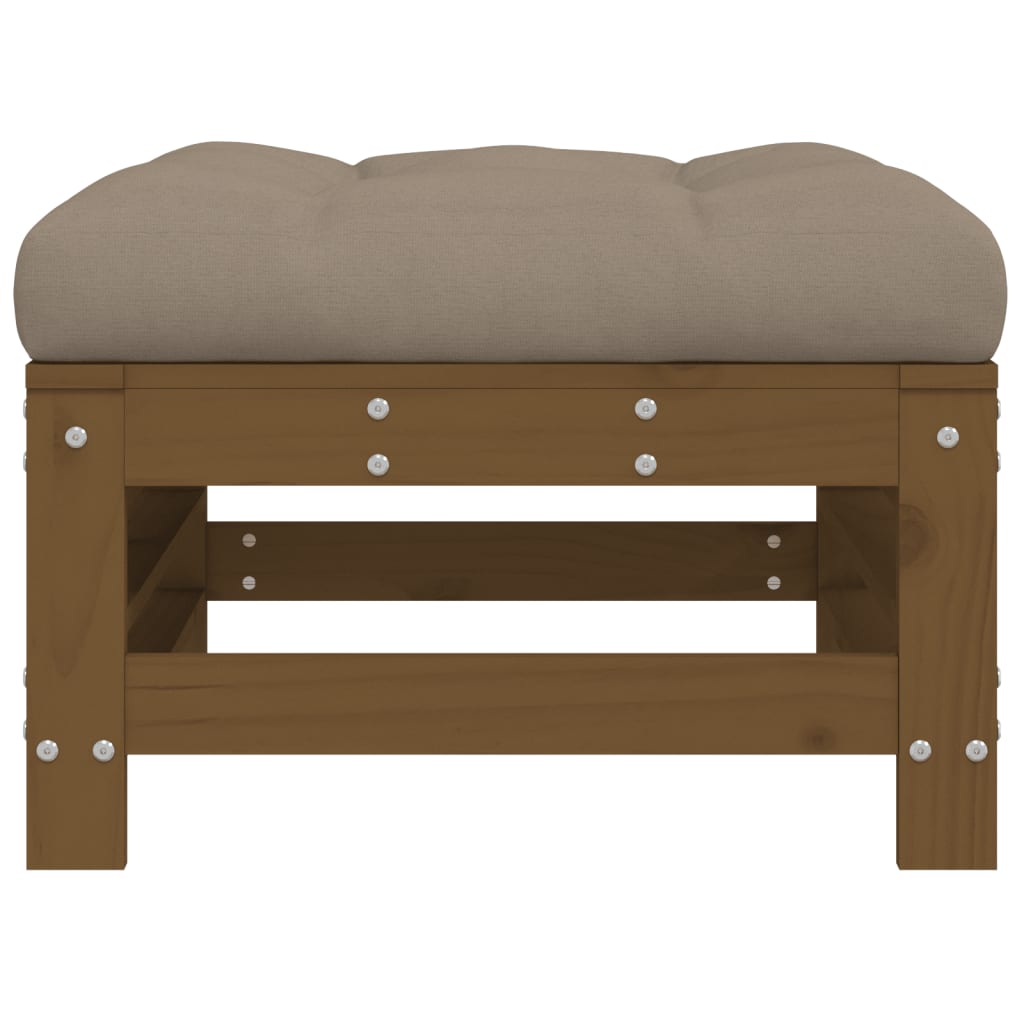Sgabello da Giardino con Cuscino Ambra Legno Massello di Pino