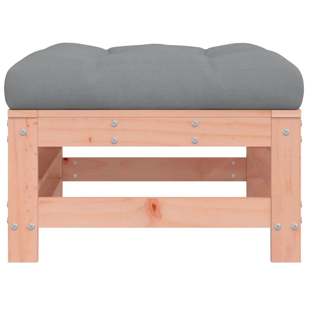 Poggiapiedi da Giardino con Cuscino Legno Massello di Douglas