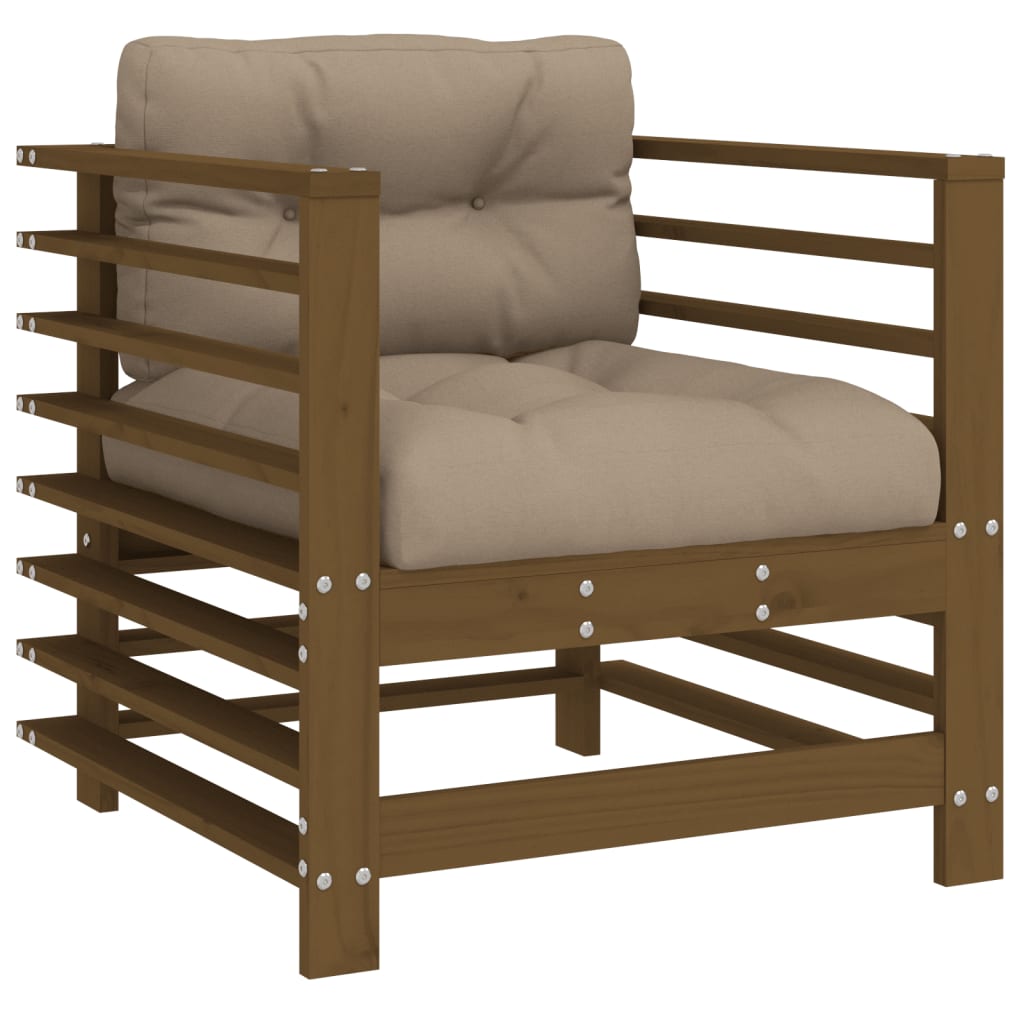 Sedie da Giardino con Cuscini 2pz Ambra Legno Massello di Pino