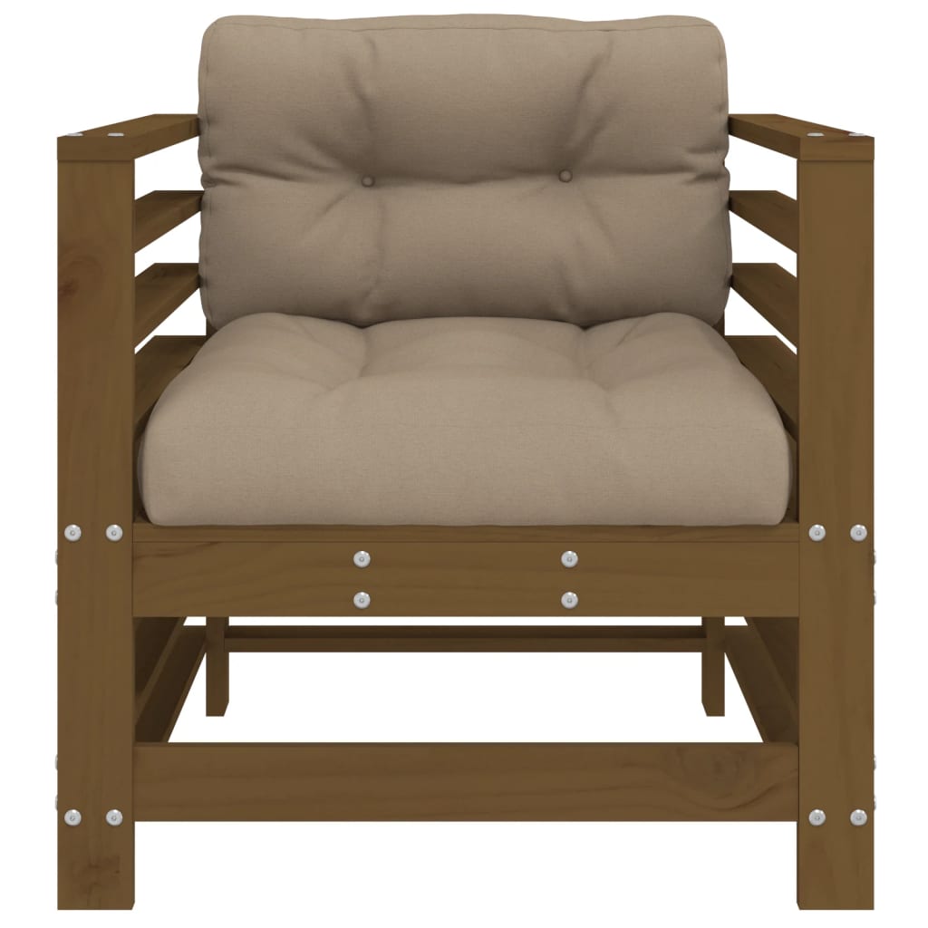 Sedie da Giardino con Cuscini 2pz Ambra Legno Massello di Pino
