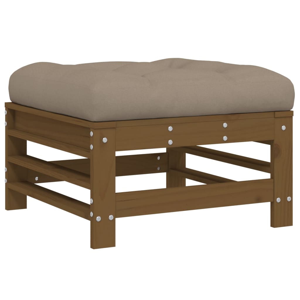 Poggiapiedi Giardino con Cuscini 2pz Ambra Legno Massello Pino
