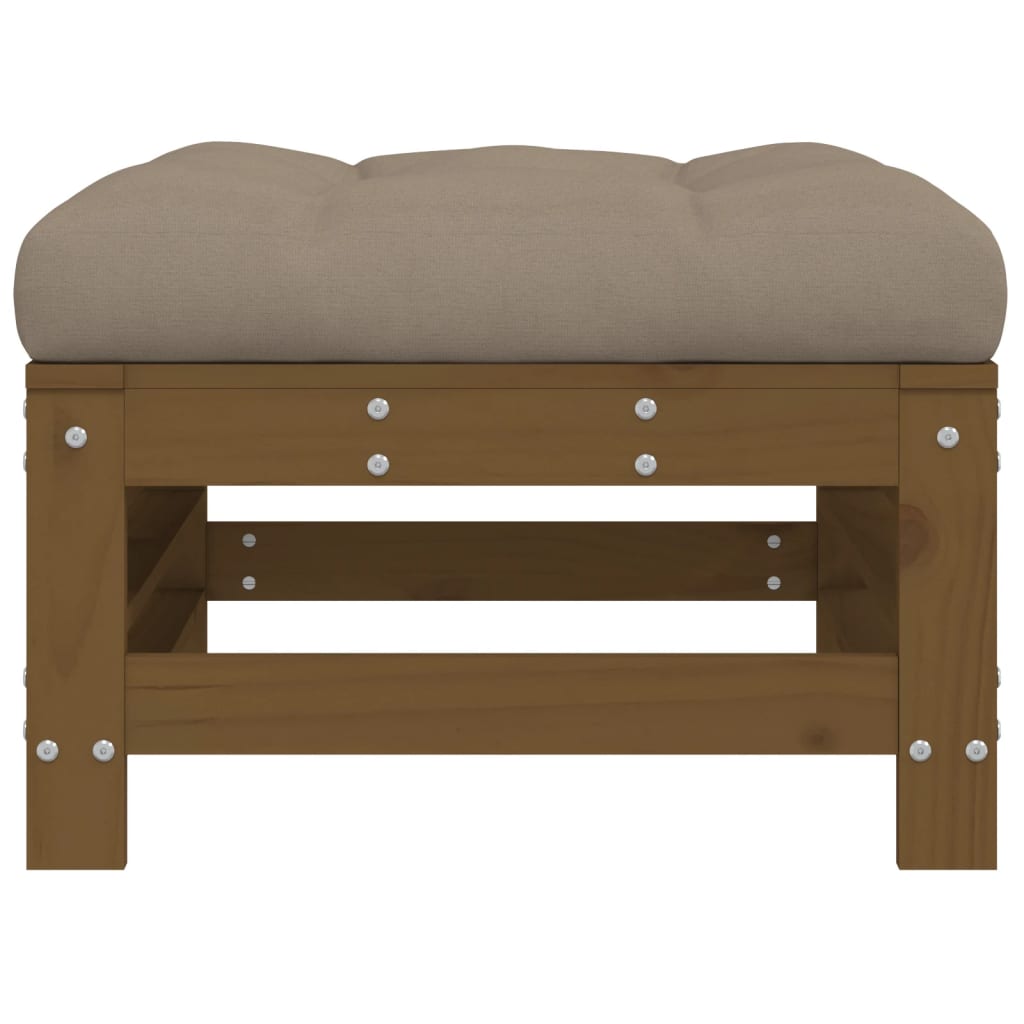 Poggiapiedi Giardino con Cuscini 2pz Ambra Legno Massello Pino