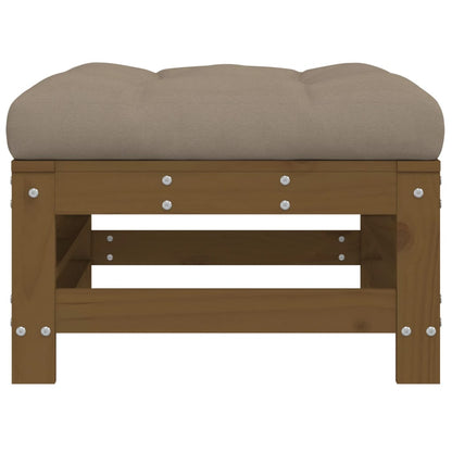 Poggiapiedi Giardino con Cuscini 2pz Ambra Legno Massello Pino
