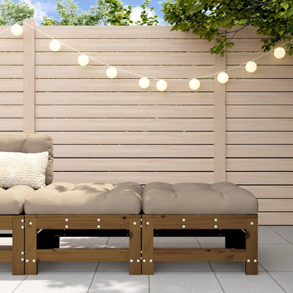 Poggiapiedi Giardino con Cuscini 2pz Ambra Legno Massello Pino