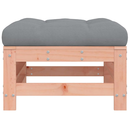 Poggiapiedi Giardino con Cuscini 2 pz Legno Massello di Douglas