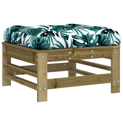 Poggiapiedi Giardino con Cuscini 2pz Legno Impregnato di Pino